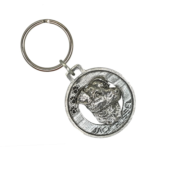 Jack Russel Terrier Keychain, D106KC, 1 1/2 Inch, Dog Breed, Energetic, Metal, Pet, Gift, Handcrafted in the USA, Variety of Dog Designs Available, 100% American Made