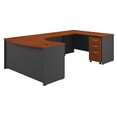 thumbnail image 3 of Bush Business Furniture SRC093NCSU 60 in. Series C Left Handed Bow Front U-Shaped Desk with Hutch & Storage - Natural Cherry, 3 of 10