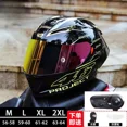 thumbnail image 3 of Casco de motocicleta, casco integral de motocicleta con Bluetooth para hombres y mujeres, superposición de certificación 3C, universal para todas las estaciones, 3 of 5