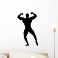 thumbnail image 1 of Muscular Body Builder Silhouette Wall Decal Sticker, Wallmonkeys Peel & Stick Vinyl Graphic (18 in H x 11 in W, 1 of 4