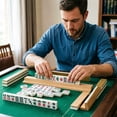 thumbnail image 6 of Mahjong Tile Racks, Polished Finish, 2 Piece Set, Wood, Wood Game Piece Holders for mahjong, rummy and domino game nights, 6 of 7