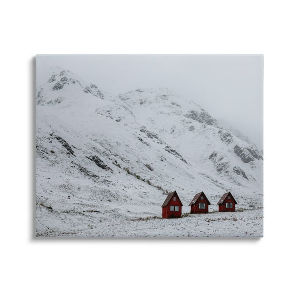 Stupell Industries Snowy Mountain Pass Landscape Photography Gallery Wrapped Canvas Art Print Wall Art, 20 x 16