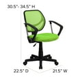 thumbnail image 6 of Flash Furniture Neri Low Back Green Mesh Swivel Task Office Chair with Arms, 6 of 12