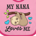 thumbnail image 4 of Inktastic My Nana Loves Me with Sloth and Hearts Boys or Girls Baby Bib, 4 of 4