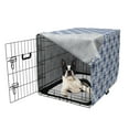 thumbnail image 5 of Moroccan Dog Crate Cover, Floral Inspired Classical Oriental Damask Repeating Simplistic Print, Easy to Use Pet Kennel Cover Small Dogs Puppies Kittens, 7 Sizes, Off White Dark Sky Blue, by Ambesonne, 5 of 6