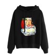 thumbnail image 2 of Vestido Sudadera Gibobby con capucha de color sólido estampado de Navidad Negro S, 2 of 4