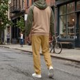 thumbnail image 4 of Delconic Mens Fleece Lined Hoodie and Straight Leg Pants Set Relaxed Fit Zip Front Long Sleeve Casual Two Piece Tracksuit Army Green L, 4 of 5