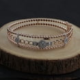 thumbnail image 5 of 1.45 TCW Solid 18 Kt Rose Gold SI Clarity HI Color Diamond Bubble Band & Linked Chain Bangle/Bracelet, 5 of 5