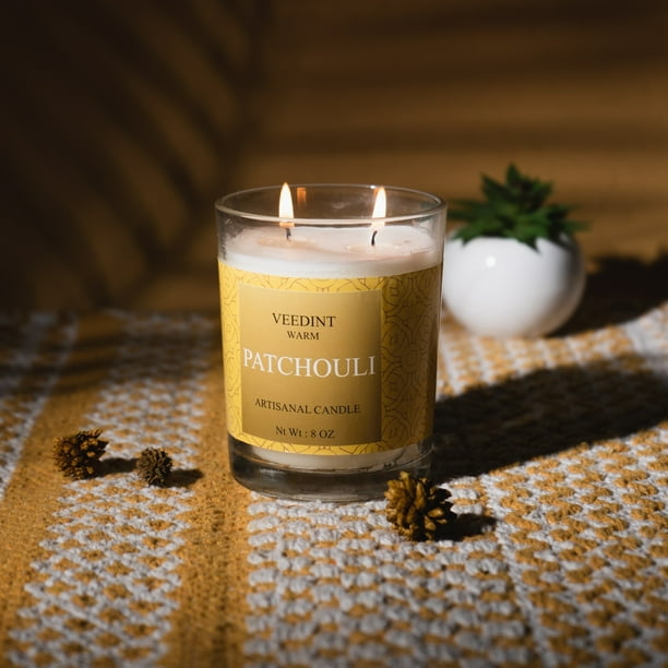 Veedint Candle, Scented Candles, Jar Candle, Patchouli Fragrance, 8 oz