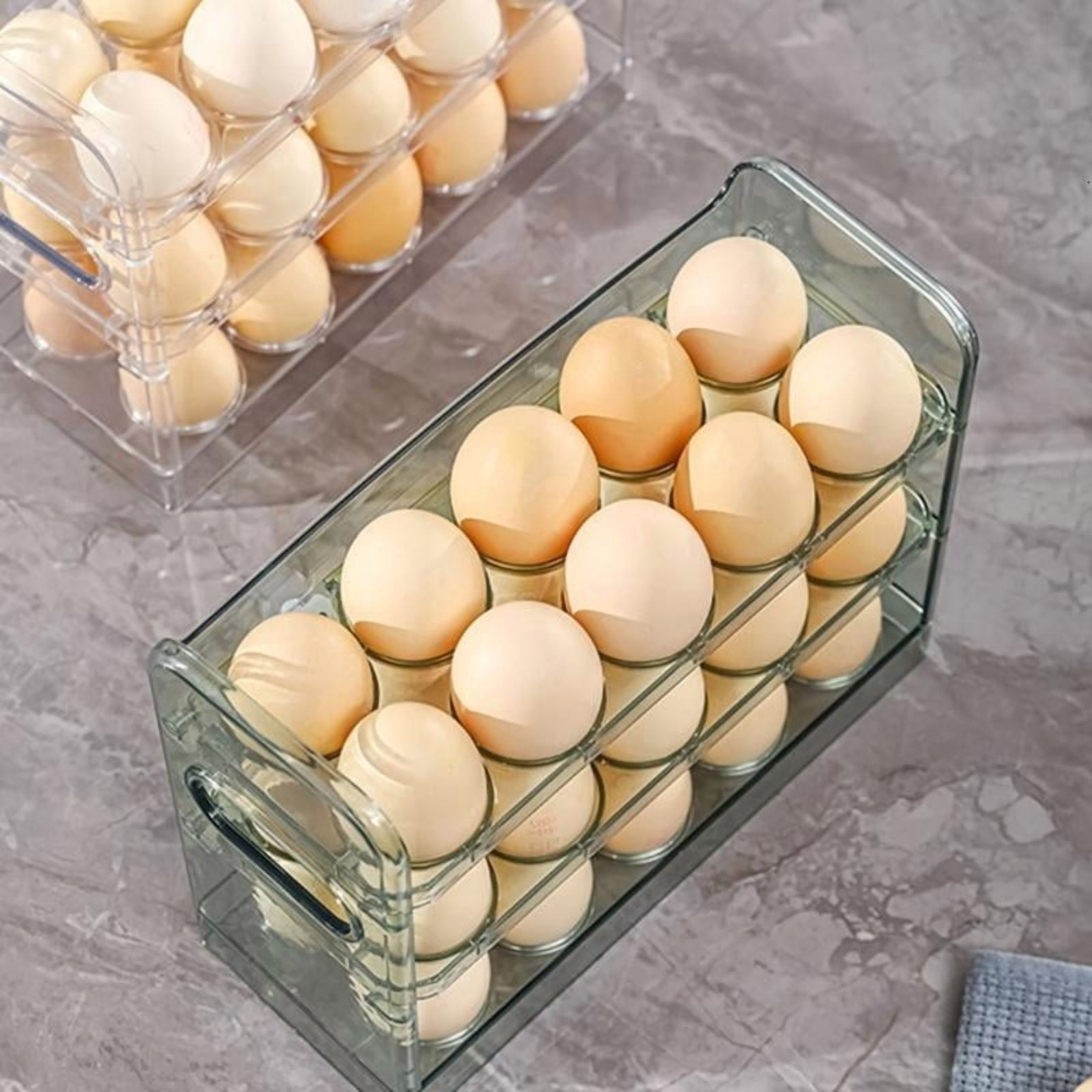 ANXPTIME 3 Layer Eggs Tray Organizers Keep Eggs Safe And Visible In Fridge