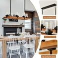 thumbnail image 6 of Rustic Farmhouse Chandelier with Seeded Glass - Adjustable 6-Light Wood & Hemp Pendant for Kitchen Island & Dining Room, 6 of 9