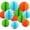 Fruit Green Blue Orange, variant on 12pcs Pastel Blue Fruit Green and Orange Paper Honeycomb Balls,Hanging Tissue Pom poms for Dinosaur Birthday Party Decoration