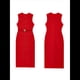thumbnail image 2 of Vestidos de Trabajo para Mujer 2025, Vestido Formal Sin Mangas con Botones, Elegantes Conjuntos de Oficina con Cinturón. Rojo M, 2 of 4