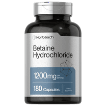 Betaine HCl 1200mg | 180 Capsules | Betaine Hydrochloride | by Horbaach