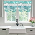 thumbnail image 4 of Teal Coastal Beach Balloon Curtains for Living Room/French Door, Nautical Starfish Coral Vintage Wooden Tie Up Curtains 63 Inch Length Energy Saving Kitchen Curtains Shades for Windows 42"x63", 4 of 8