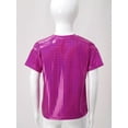 thumbnail image 4 of inhzoy Kids Girls Boys Shinny Hip Hop Short Sleeve Top Festival Party Cosplay Dance Costume Loose Hot Pink 100, 4 of 7