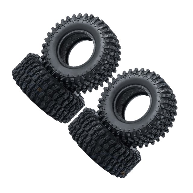 Bewildely 4x neumáticos de rueda de goma universales negros para neumáticos de coche de tracción aumentada duraderos de alto rendimiento Kits de construcción modelo