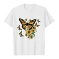 thumbnail image 3 of Women's Dandelion T Shirts Cute Wildflower Graphic Tees Funny Butterfly Print Summer Casual Short Sleeve Tee Tops, 3 of 6
