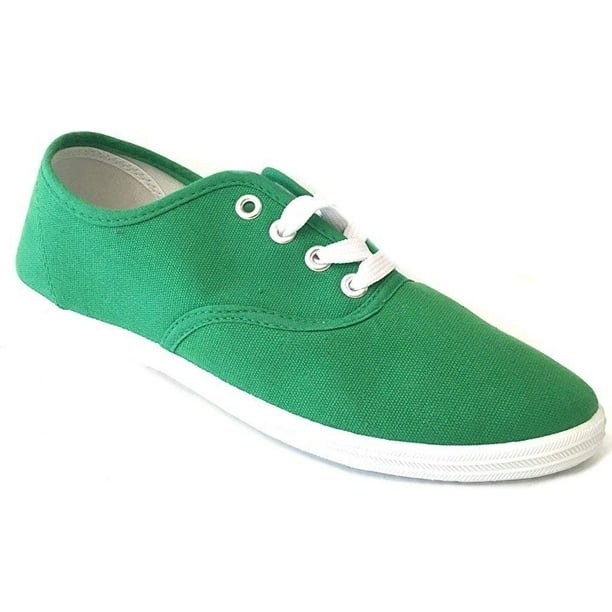 neon green canvas shoes