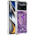 thumbnail image 6 of Glitter Case for Xiaomi Poco X4 Pro 5G, Bling Sparkle Floating Liquid Soft TPU Cushion Fashion Girly Women Girls Clear with Ring Holder Phone Cover for Xiaomi Poco X4 Pro 5G  Purple, 6 of 12