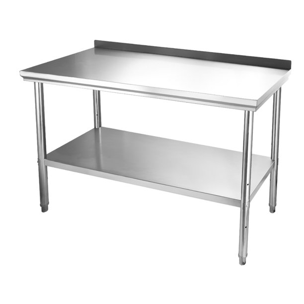 Stainless Steel Commercial Kitchen Prep & Work Table w/ Backsplash