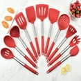 thumbnail image 5 of 2-Piece Kitchen Utensils, Safe Food-Grade Silicone Heads and Stainless Steel Handles, Red, 5 of 5
