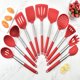 thumbnail image 5 of Juego de utensilios de cocina de 2 piezas, cabezales de silicona aptos para uso alimentario y mangos de acero inoxidable, color rojo, 5 of 5