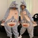 thumbnail image 1 of Kigurumis-Pijama de terciopelo Coral con capucha para hombre y mujer, ropa de dormir de una pieza con diseño de Panda, monos gruesos y cálidos para parejas, para amantes del invierno, 1 of 4