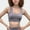 Gray, variant on Women's Scalloped Edge Sports Bra Top with Wide Straps and Soft Stretch Fabric - Medium, Gray