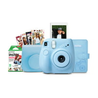 Fujifilm Instax Mini 7+ Instant Camera Bundle with 10-Pack Film, Album, Case & Stickers (Light Blue)