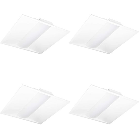 Hyperikon 2x2 Foot LED Recessed Troffer Panel, 25W/30W/34W, Color Changing Tunable 3500K/4000K/5000K, Dimmable Light Fixture, DLC, UL Listed, 4 Pack