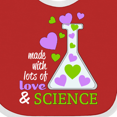 thumbnail image 4 of Inktastic Made with Lots of Love and Science Heart Bubbles in a Beaker Boys or Girls Baby Bib, 4 of 4