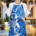 thumbnail image 6 of Pioneer Flower Floral Print Pattern Apron-Garden Aprons for Women with Pockets-Cotton Linen Waterproof Kitchen Cooking Gardening Aprons Adjustable for Kitchen,Cooking,BBQ and Salon 33x27 Inch, 6 of 7