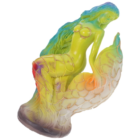 WRITWAA Mermaid Table Lamp LED Desk Lamp Resin Material Modern Home Decor Night Light for Bedroom Living Room