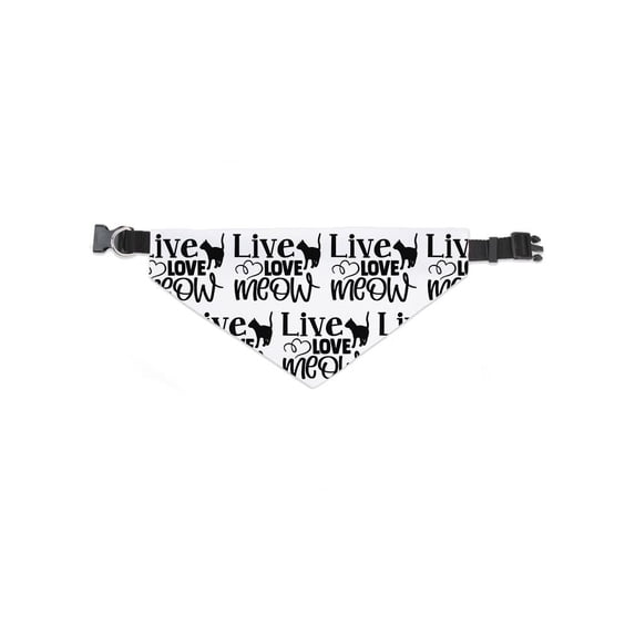 Live Love Meow Typography Bandana -Image by Shutterstock, Medium