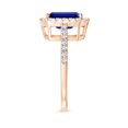 thumbnail image 3 of ANGARA Lab Grown 2.45 Ct Emerald-Cut Blue Sapphire Halo Ring in 14K Rose Gold for Women (Size-9x7mm) | September Birthstone, Anniversary, Jewelry Gift for Women | Lab Grown Blue Sapphire Ring, 3 of 8