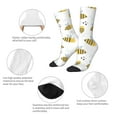 thumbnail image 4 of Honeii Bee Print Adult Socks,Crew Socks,Casual Calf Socks,Daily Wear Socks for Men & Women, Perfect for Sports, Casual and Everyday Use, 4 of 6