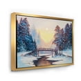 thumbnail image 3 of Designart 'Snow Covered Landscape and Little Bridge' Traditional Framed Canvas Wall Art Print, 3 of 5