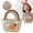 Easter White, variant on Carrot Rainbow Home Textile Retail Storage Bag, Coffee Color,Easter Baskets for ki-ds Woven Bunny Basket with Handle Egg Hunting Easter Bucket for Boys,Girls Easter Baskets Easter Egg Basket