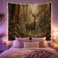 thumbnail image 2 of Forest Deer Tined with Antlers Stands Mossy Uneven, Nostalgic Vintage for Botanical Art Lovers, Botanical Wall Decor, Mother'S Day Gift, Tapestry Wall Hanging for Bedroom and Dorm, 2 of 7