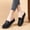 Black, variant on Women Slip On Backless Loafers Comfort Leather Wide Low Top Casual Platform Shoes Gray 7.5(40)