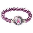 thumbnail image 1 of Cancer Awareness Bracelet Ribbon Charm Jewelry For Women Support Strength Inspirational, 1 of 3
