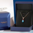 thumbnail image 5 of Gem Stone King 14K Yellow Gold Swiss Blue Topaz and Red Created Ruby Pendant Necklace for Women | 0.83 Cttw | Gemstone November Birthstone | Pear Shape 7X5MM | With 18 inch Chain, 5 of 6