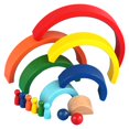 thumbnail image 2 of Rainbow Stacker Puzzle de Bloques para 3 4 5 + íris, 2 of 9
