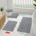 thumbnail image 2 of Smiry Bathroom Rugs Sets 2 Piece, Soft Absorbent Chenille Bath Rug Set, Non Slip Machine Washable Shaggy Bath Mats for Tub, Shower, and Floor (30x20+24x16, Grey), 2 of 7