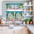 thumbnail image 6 of Kitchen Window Curtains Valance and Tier Set, Summer Beach Flower Turtle Leaf Rod Pocket Tier Curtain Valance Set, Starfish Shell Ocean Waves Light Filtering Cafe Curtains for Bedroom Living Room, 6 of 9