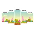 thumbnail image 2 of Forest 5 Panels Acrylic Glass Wall Art, Fantasy Cartoon Landscape Colorful Trees Country Panorama Trees Hills Abstraction, Accent for Living Room, Bedroom, Dorm, 60" x 30", Multicolor, by Ambesonne, 2 of 5