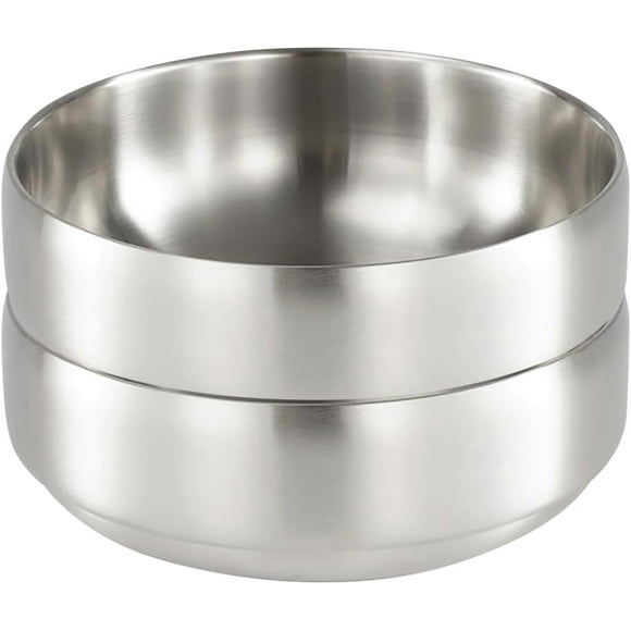 SANQIAHOME 47oz/8.3" Quality Stainless Steel Salad Bowl 2pcs/set – Double-walled Anti-scald, Dishwasher Safe, Large Serving Bowl for Family & Parties Golden, large-capacity soup bowl