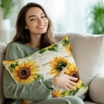 thumbnail image 3 of Throw Pillow Covers 18x18 Inch Set of 2 Yellow Sunflower Decorative Pillow Covers Vintage Flowers Cushion Cover Pillowcase for Sofa Couch Bed Home Decor, 3 of 9