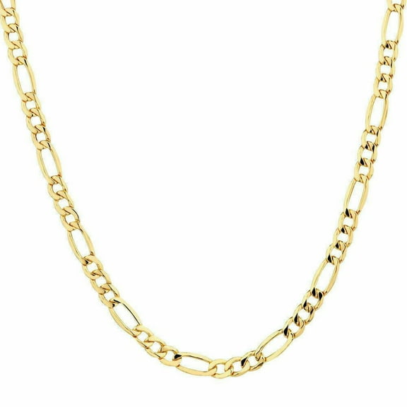 10K Yellow Gold 2MM Figaro Link Chain Necklace